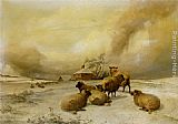 Thomas Sidney Cooper Sheep In A Winter Landscape painting